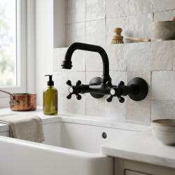 black-kitchen-faucet-wall-mounted